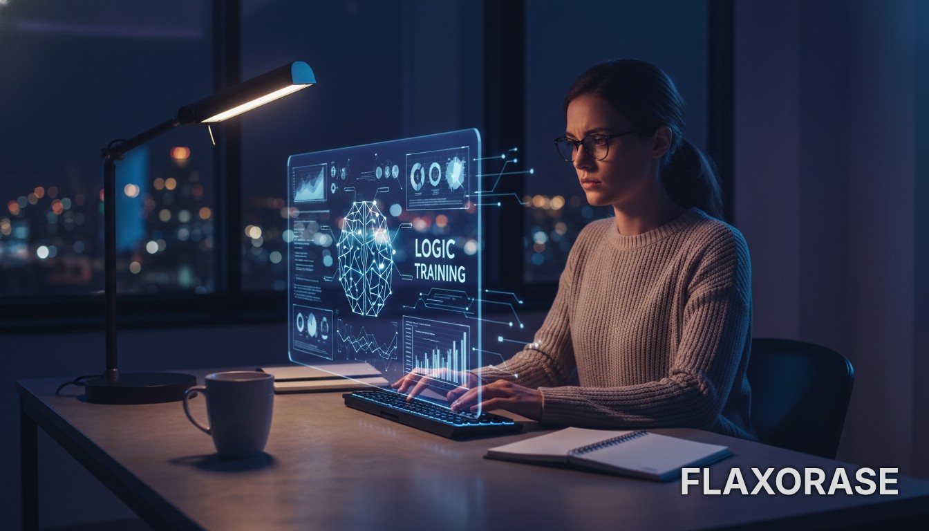 Estudante organizando plano de estudos para análise de dados em um notebook com gráficos e códigos de programação