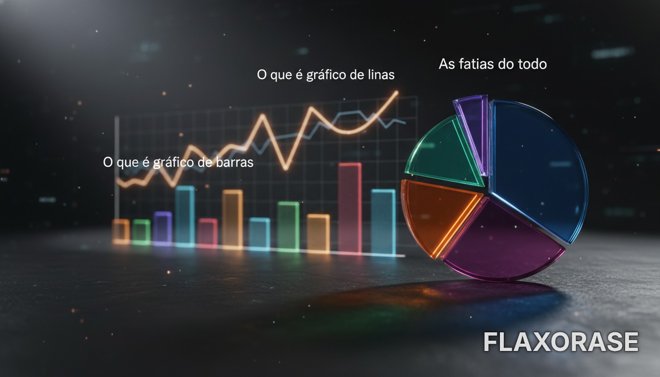 Gráfico de pizza digital demonstrando a divisão proporcional de dados estatísticos em uma tela de computador